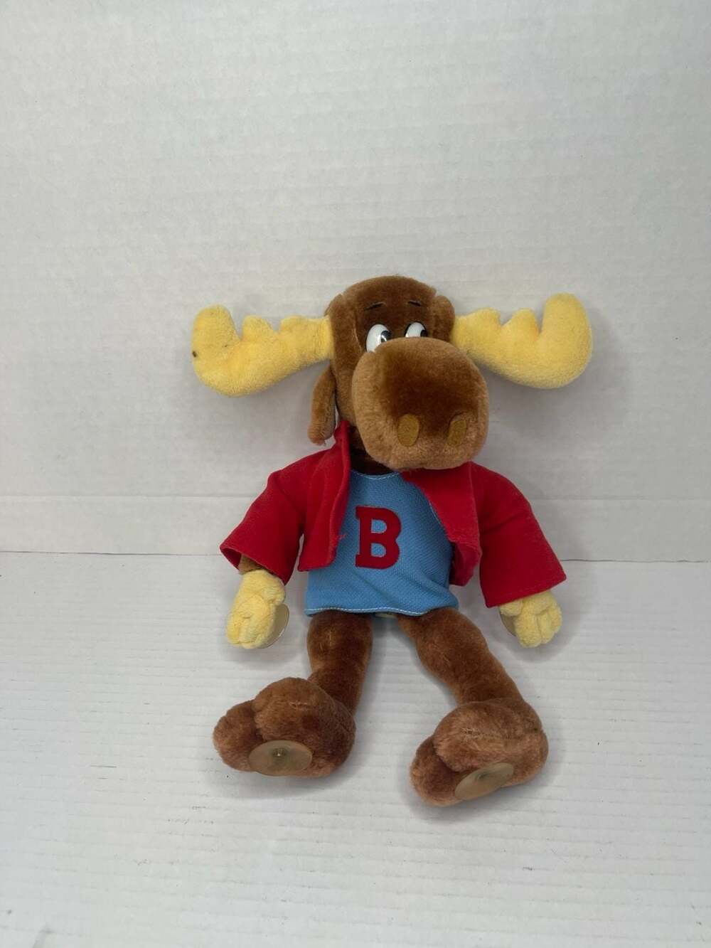 Vintage 1985 Mighty Star Bullwinkle J. Moose Plush with Suction Cups 12"